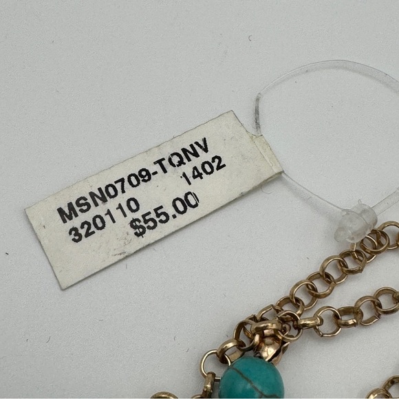 Multi Strand Blue & Turquoise Beaded Statement Necklace NWT - Picture 2 of 6